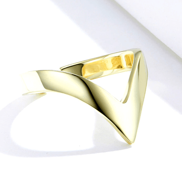 AliExpress Fine Fashion Jewelry-Ring V Chevron Ring Bold and Beautiful Yellow Gold or Platinum Plated Sterling Silver